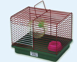 Клетка для джунгариков малая (колесо+миска) 24*19*20 см (511) Зоомарк