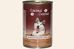 Собачье счастье консервы Мясное ассорти в желе 410 г