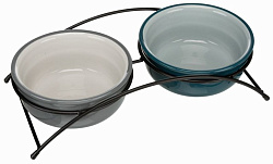 Миска керамическая на подставке 2 х 0.6 л/ ф 15 см 24536 Trixie