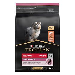 PRO PLAN (Про План) SENSITIVE SKIN сухой корм для щенков средних пород с лососем, 3 кг