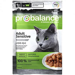 Probalancе Влажный корм для кошек с чувствительным пищеварением 85 г пауч  02РВ081