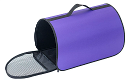 Сумка-переноска жёсткая САКВОЯЖ №2 40,5*24*24см (нейлон однотон., пластик),  фиолетовая ЧИП