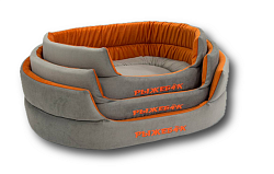 Лежанка для кошек и собак серо-оранжевая 48х40х15см Рыжебок