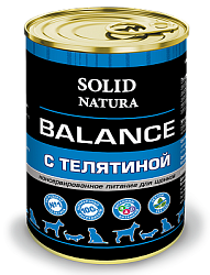 Solid Natura Balance вл. корм для собак Телятина ж/б 0,34 кг 