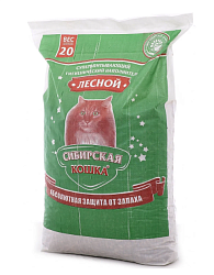 Наполнитель Сибирская кошка Лесной древ гранулы 20 кг (сахарный мешок)