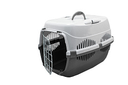 Переноска для животных спутник с метал дверцей 33х49х32 см бирюз/бел 4092 ТМ "Zoo-M"