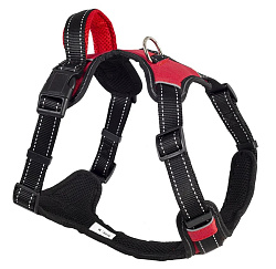 Шлейка КАСКАД нейлоновая "SPORT" с ручкой, размер M, обх.груди 55-65 см, красная