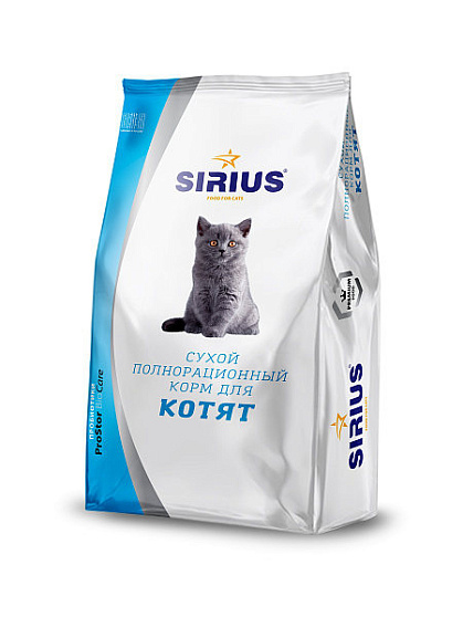 Sirius сухой корм для котят с мясом индейки 1,5 кг