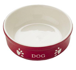 Миска керам Nobby 130 мл 12*3,7 см красная с рисунком Dog 3404788