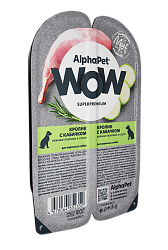 ALPHAPET (АльфаПет) WOW влажный корм для собак с чувствительным пищеварением кролик и кабачок 100 г