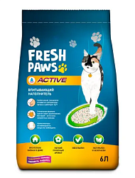Наполнитель впитывающий  FRESH PAWS ACTIVE 6 Л, 4кг
