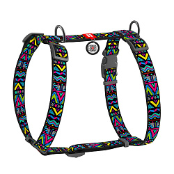 Шлея WAUDOG Nylon с QR-паспортом "Инди", пл. фастекс,S, Ш 15 мм, A 30-40, B 30-50 5595