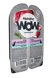 AlphaPet (АльфаПет) WOW влажный корм для кошек утка с потрошками 80 г