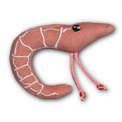 Игрушка текстильная для кошек "Креветка" с кошачьей мятой  8х11см Рыжебок