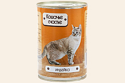 Кошачье Счастье ж/б консервы для взрослых кошек Индейка 410 г