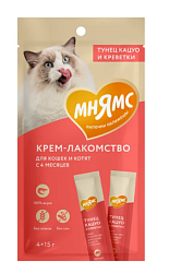 Мнямс Крем-лакомство для кошек с тунцом Кацуо и уткой 15 г