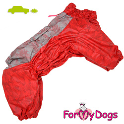 FOR MY DOGS Комбинезон утепленный красный для девочек размер спины 30 см, грудь 50 см