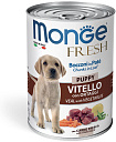Monge dog Fresh консервы для щенков мясной рулет телятина с овощами 400 г