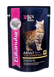 Eukanuba (Эукануба) влажный корм для взрослых кошек с курицей в соусе 85 г 