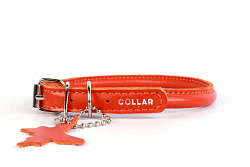 Ошейник "Collar Glamour" круглый с адресником (ширина 8 мм, длина 20-25 см) оранжевый 34744