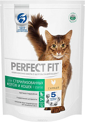 PERFECT FIT STERILE сухой корм для кастрированных и стерилизованных кошек с курицей 190 г. 10156023