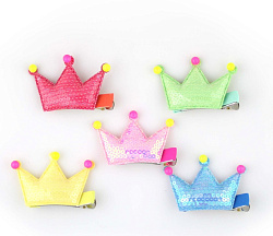 FOR MY DOG Зажим для волос "Корона" голубой (5 см) НР-144