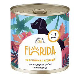 Florida Dog Консервы для собак Перепёлка с грушей 400гр