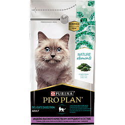 PROPLAN Nature element's Cat сухой корм для кошек с чувств.пищ. спирулина/индейка 1,4 кг