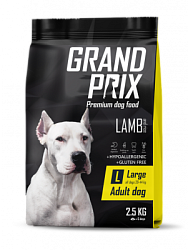 GRAND PRIX DOG Сухой корм для взрослых собак крупных пород с ягенком 2,5 кг