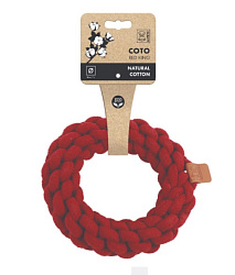Игрушка для собак COTO кольцо красное 18 см (хлопок) Mpets 