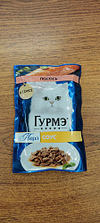GOURMET PERLE влажный корм для взрослых кошек роскошный соус с лососем 75 г