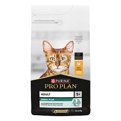 PRO PLAN (Про План) RENAL PLUS сухой корм для взрослых кошек для поддержания здоровья почек, 1,5 кг