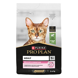 PRO PLAN (Про План) DELICATE DIGESTION сухой корм для взрослых кошек с ягненком, 3 кг