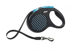 Рулетка FLEXI "Design" L ремень 5 м 50 кг, синий 46602F Trixie