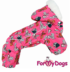 FOR MY DOGS Комбинезон"КХС"розовый на шёлке для девочек р-р 20 TDW0241-2024 F