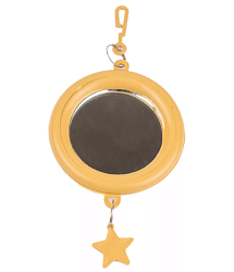 Дарэленд Зеркало д/птиц, малое круглое с пластиковым подвесом, бежевое