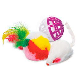 Набор игрушек для кошек (мяч, мышь, шар) XW0028 d40,45,40 мм 22181034 Triol
