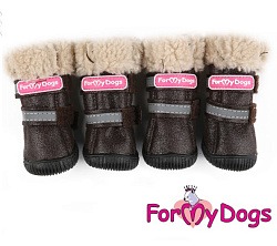 FOR MY DOGS Сапоги зимние РП коричневые р-р 5 TDSH0035-2023 Br