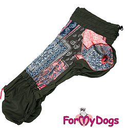 FOR MY DOG Дождевик "Пэчворк" хаки для девочек р-р К47 632SS-2022 F