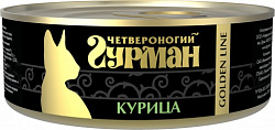 Четвероногий гурман "Золотая линия" курица натуральная в желе для кошек 100 г.