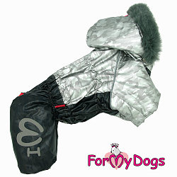 FOR MY DOGS Комбинезон серебро /черный для мальчика р-р20