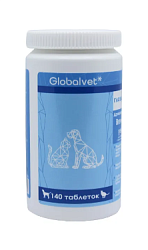 Глобалвит Дрожжи пивные Brewer's yeast  для собак/кошек с чесноком,биотином 140таб, GlobalVet