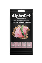 ALPHAPET (Альфапет) лакомство крем-суп для кошек тунец и лён, 48 г