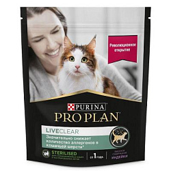 PROPLAN Cat LiveClear сухой корм для стерилизованных кошек с индейкой 400г