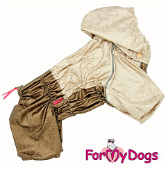 FOR MY DOG Дождевик золото металлик  для девочек размер спины 27 см, грудь 36 см