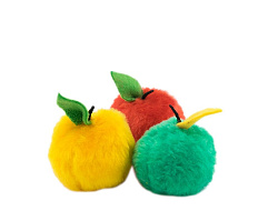 Игрушка для кошек "Яблоко меховое"  7 см в прозр.тубусе (5) 24141 Zoo-M