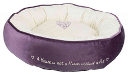 Лежак Pets Home 50см фиолетовый/кремовый 37488