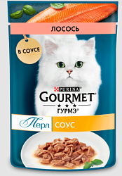 GOURMET PERL Морской дуэт влажный корм для взрослых кошек креветка лосось в соусе 75г