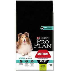 PROPLAN ADULT MEDIUM DIGESTION для взрослых собак ягненок 1,5 кг PR12335907/12278110