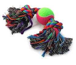 Игрушка для средних собак Веревка 2 узла и мяч 35 см Triol